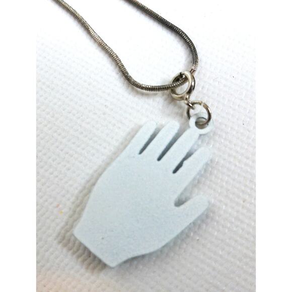 Vintage Michael Jackson King of Pop 1980's White Glitter Glove Choker Necklace - Picture 4 of 6